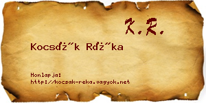 Kocsák Réka névjegykártya