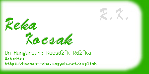 reka kocsak business card